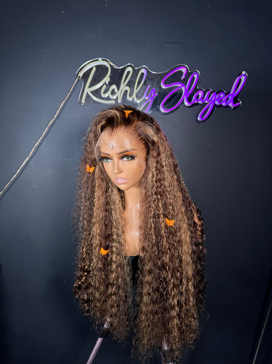 26” 13x6 Highlights Water Wave HD Lace Wig